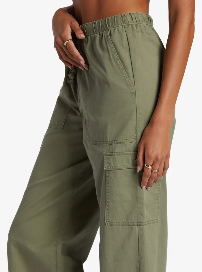 Roxy Pants and Jeans Precious Cargo High Waist Cargo Pants Deep Lichen Green 8211 Womens