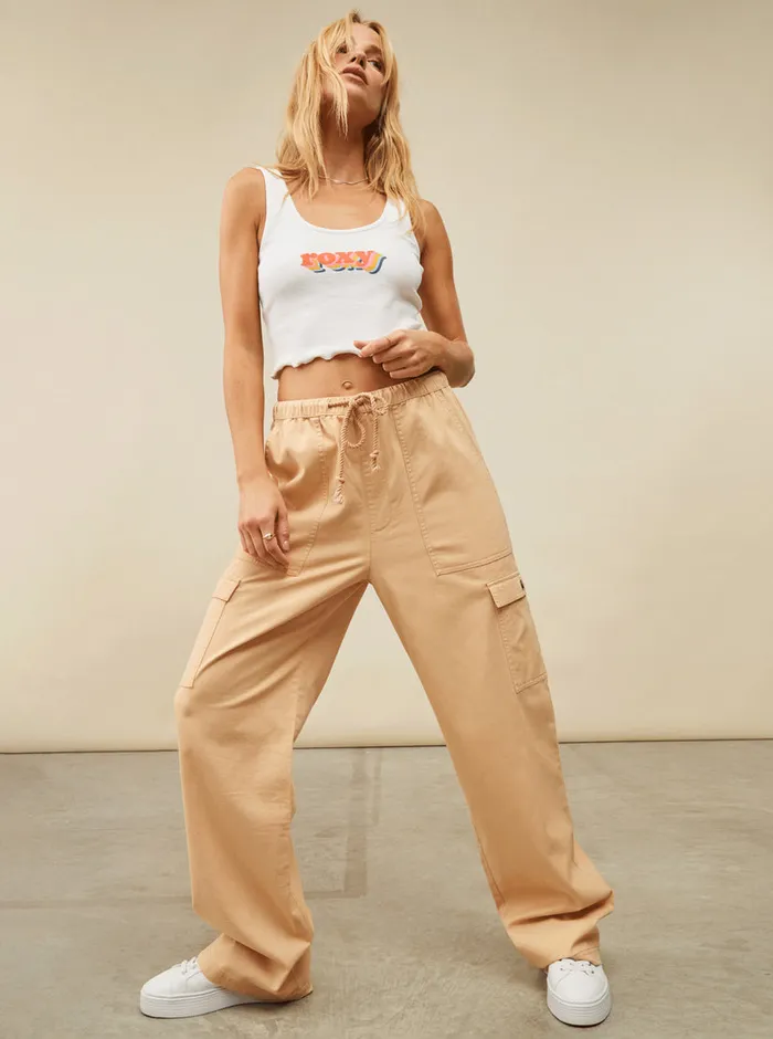 Roxy Pants and Jeans Precious Cargo High Waist Cargo Pants Hazelnut 8211 Womens