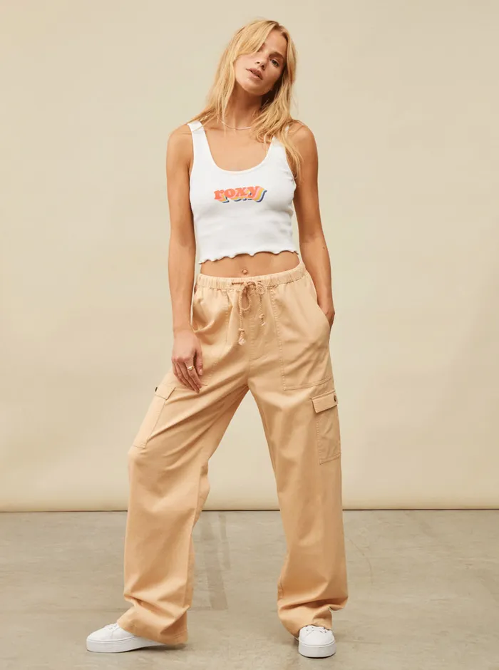 Roxy Pants and Jeans Precious Cargo High Waist Cargo Pants Hazelnut 8211 Womens