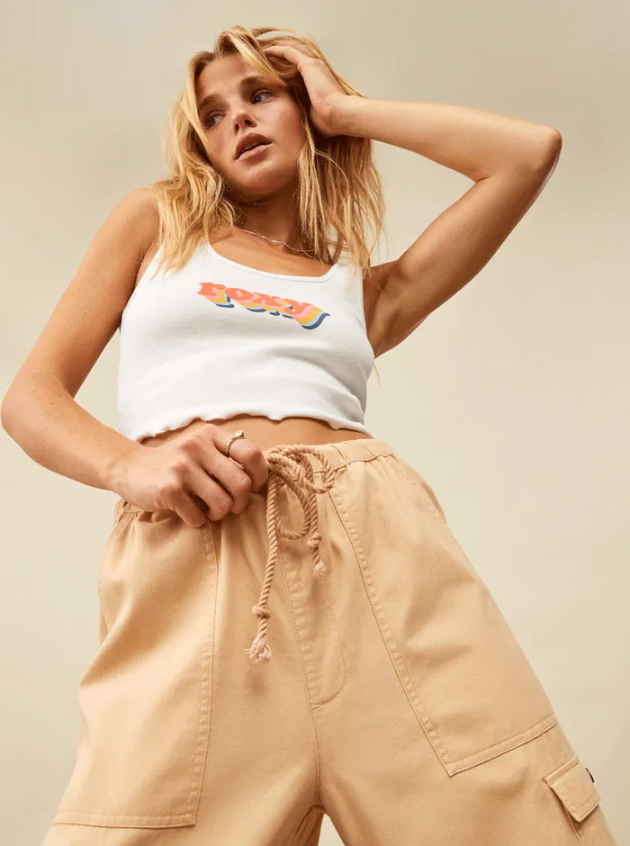 Roxy Pants and Jeans Precious Cargo High Waist Cargo Pants Hazelnut 8211 Womens