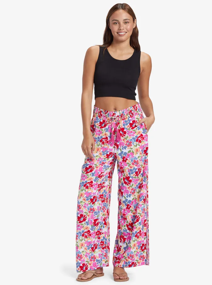 Roxy Pants and Jeans Tropical Rhythm Beach Pants Shocking Pink Bloomin Babe 8211 Womens