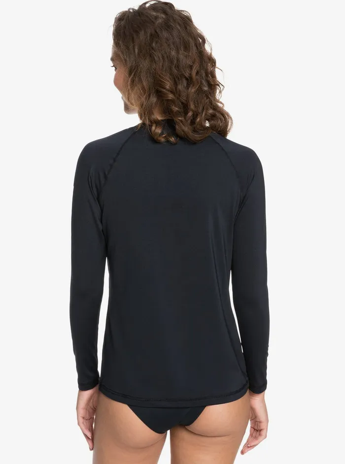 Roxy Rashguards Beach Classics Long Sleeve UPF 50 Rashguard Anthracite 8211 Womens