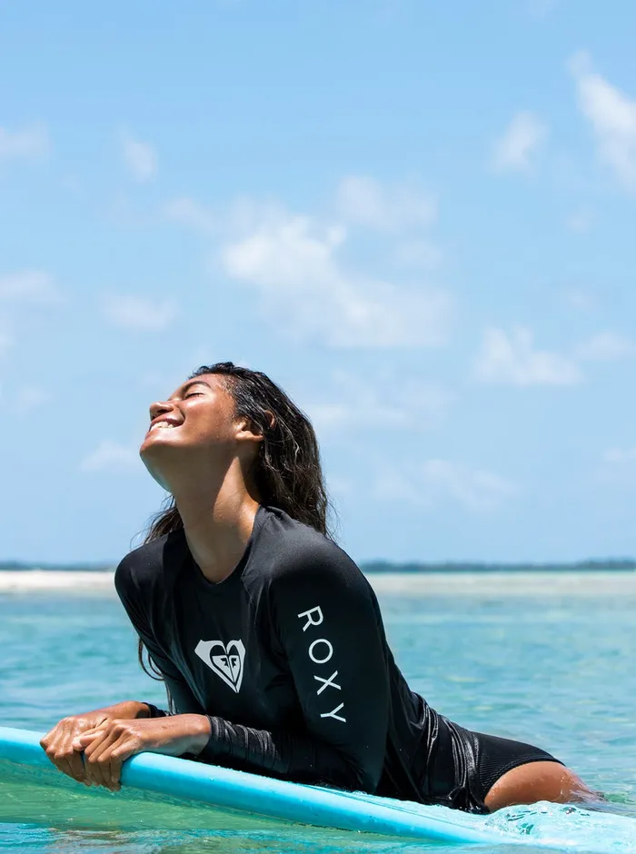 Roxy Rashguards Beach Classics Long Sleeve UPF 50 Rashguard Anthracite 8211 Womens