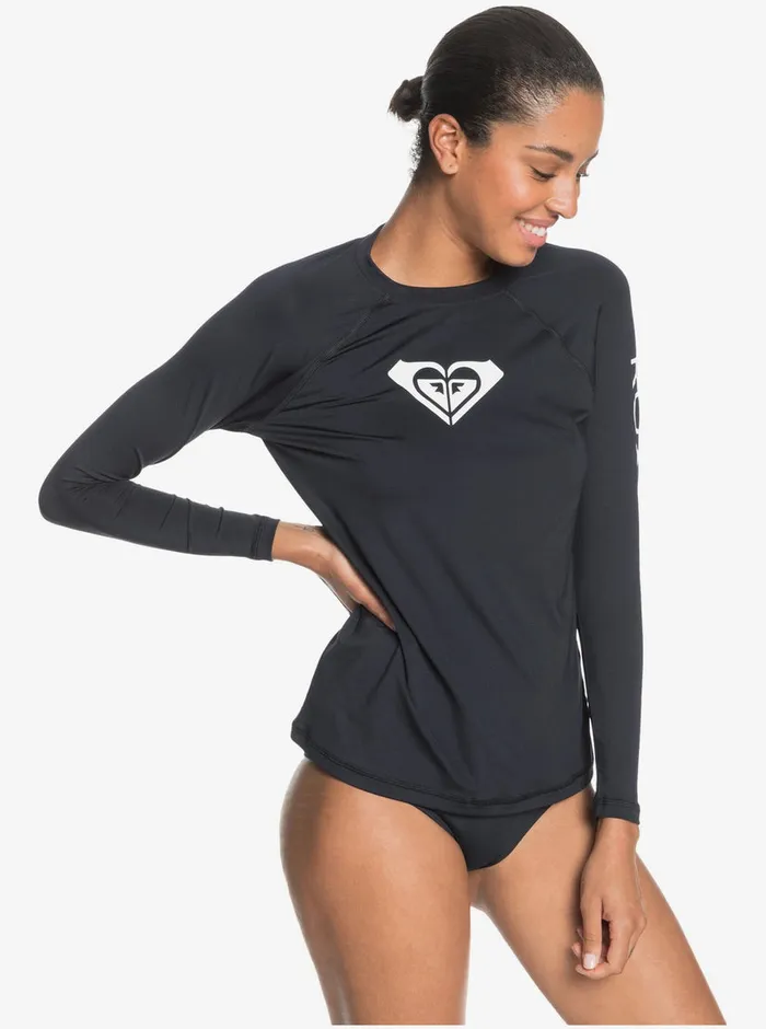 Roxy Rashguards Beach Classics Long Sleeve UPF 50 Rashguard Anthracite 8211 Womens
