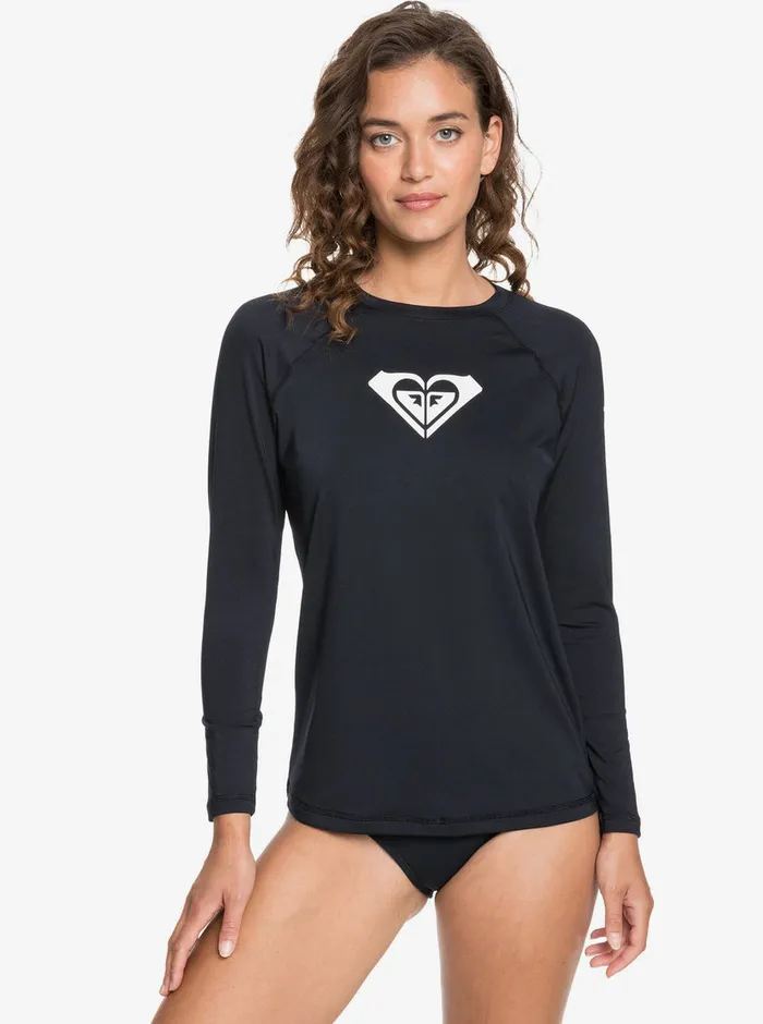 Roxy Rashguards Beach Classics Long Sleeve UPF 50 Rashguard Anthracite 8211 Womens