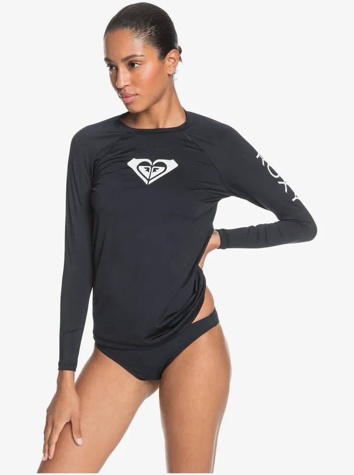 Roxy Rashguards Beach Classics Long Sleeve UPF 50 Rashguard Anthracite 8211 Womens