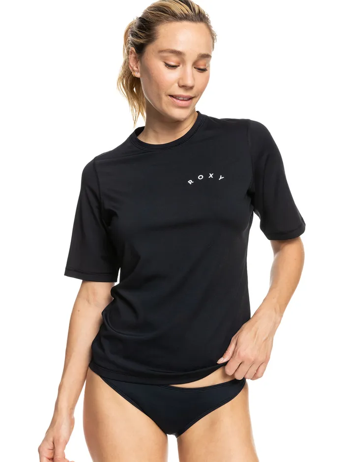 Roxy Rashguards Enjoy Waves Short Sleeve UPF 50 Rashguard Anthracite 8211 Womens Roxy Rashguards Enjoy Waves Short Sleeve UPF 50 Rashguard Anthracite 8211 Womens