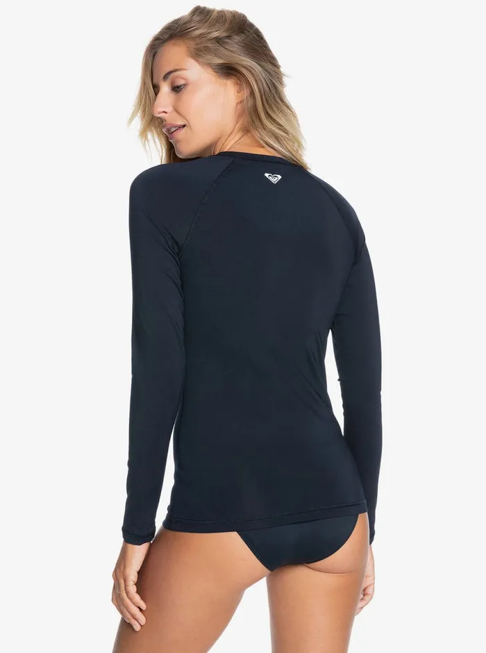 Roxy Rashguards Essentials UPF 50 Long Sleeve Front Zip Rashguard Anthracite 8211 Womens
