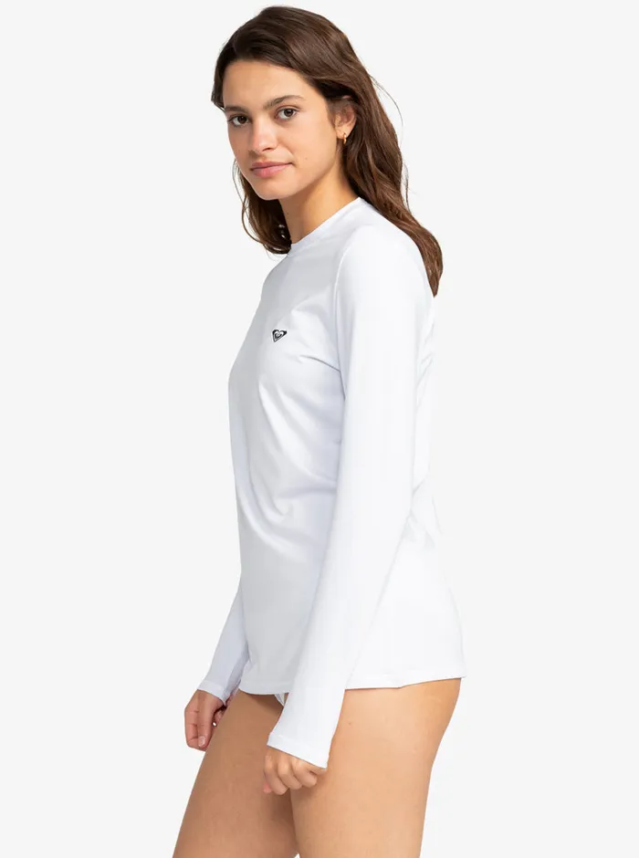 Roxy Rashguards New Enjoy Waves Long Sleeve Rashguard Bright White 8211 Womens