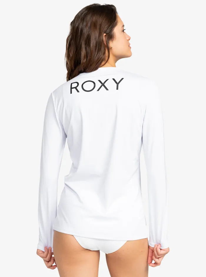 Roxy Rashguards New Enjoy Waves Long Sleeve Rashguard Bright White 8211 Womens