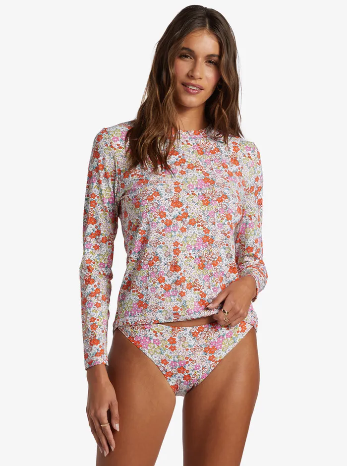Roxy Rashguards Sea Skippin Long Sleeve UPF 50 Rashguard Tiger Lily Autumn Ditsy 8211 Womens Roxy Rashguards Sea Skippin Long Sleeve UPF 50 Rashguard Tiger Lily Autumn Ditsy 8211 Womens