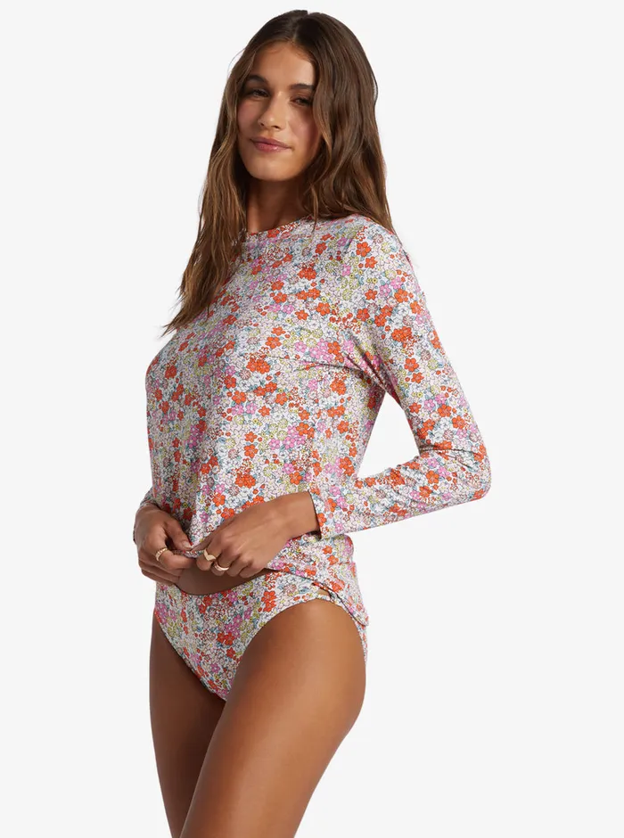 Roxy Rashguards Sea Skippin Long Sleeve UPF 50 Rashguard Tiger Lily Autumn Ditsy 8211 Womens