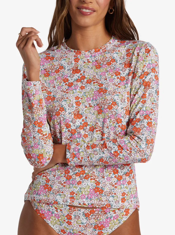 Roxy Rashguards Sea Skippin Long Sleeve UPF 50 Rashguard Tiger Lily Autumn Ditsy 8211 Womens