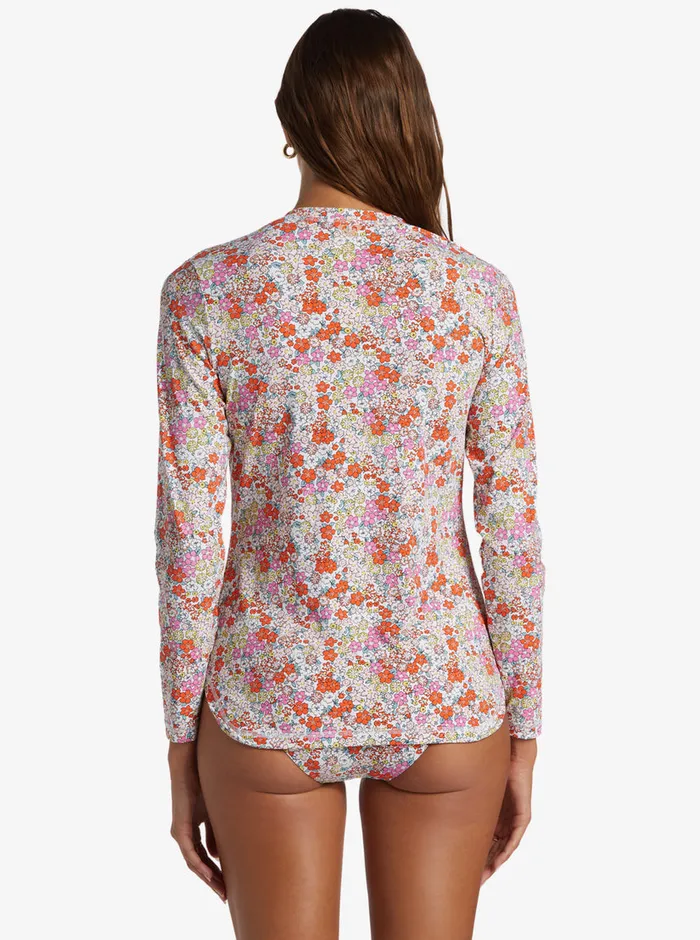 Roxy Rashguards Sea Skippin Long Sleeve UPF 50 Rashguard Tiger Lily Autumn Ditsy 8211 Womens