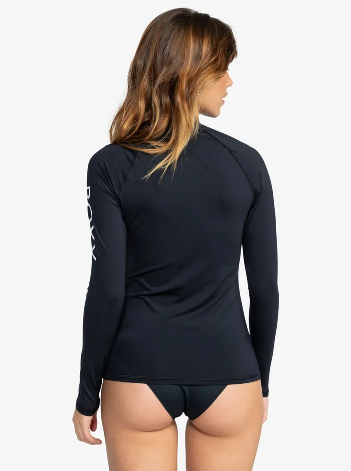 Roxy Rashguards Whole Hearted Long Sleeve UPF 50 Rashguard Anthracite 8211 Womens
