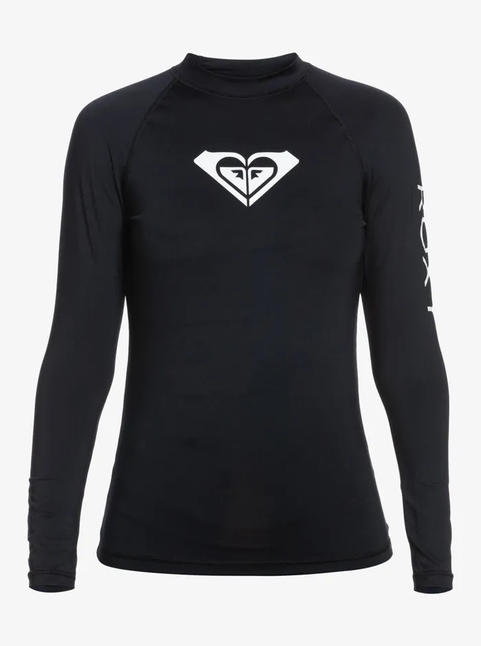 Roxy Rashguards Whole Hearted Long Sleeve UPF 50 Rashguard Anthracite 8211 Womens