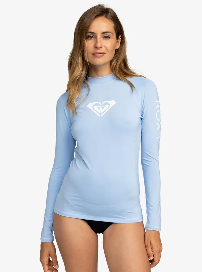 Roxy Rashguards Whole Hearted Long Sleeve UPF 50 Rashguard Bel Air Blue 8211 Womens Roxy Rashguards Whole Hearted Long Sleeve UPF 50 Rashguard Bel Air Blue 8211 Womens