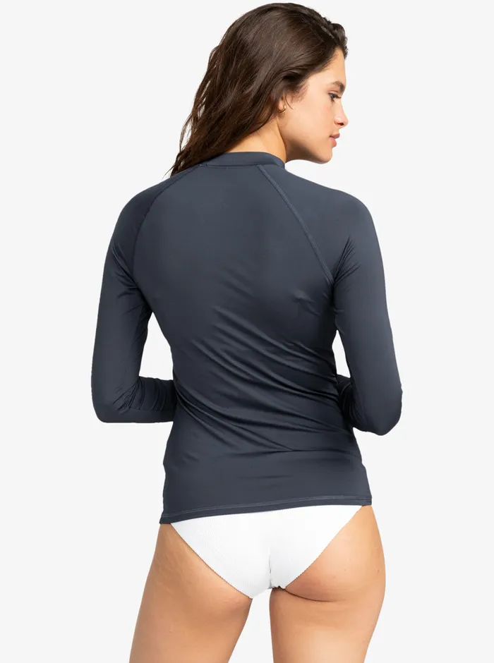 Roxy Rashguards Whole Hearted Long Sleeve UPF 50 Rashguard Mood Indigo 8211 Womens