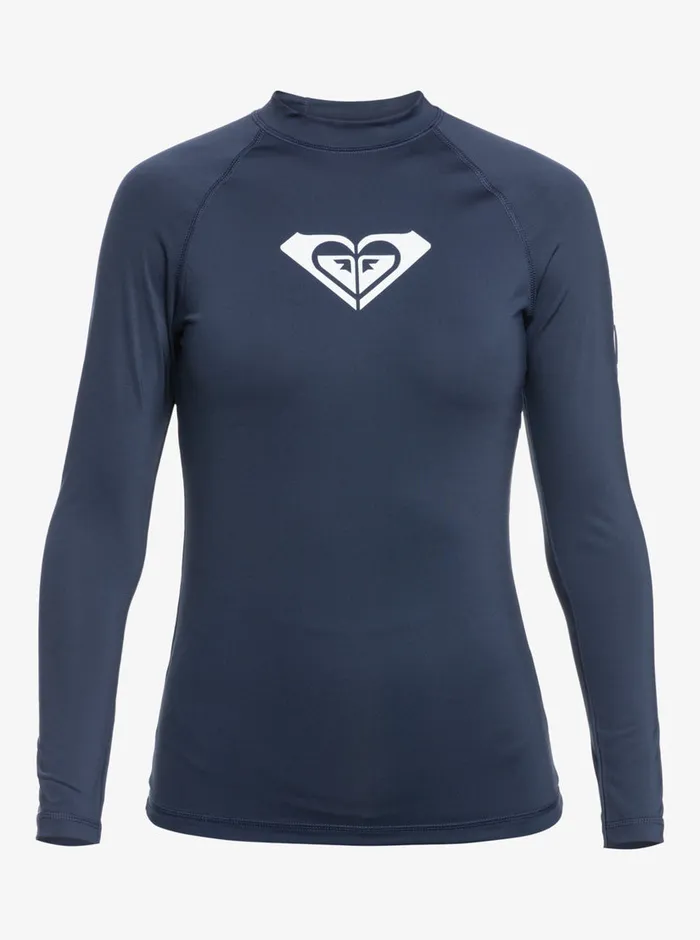 Roxy Rashguards Whole Hearted Long Sleeve UPF 50 Rashguard Mood Indigo 8211 Womens