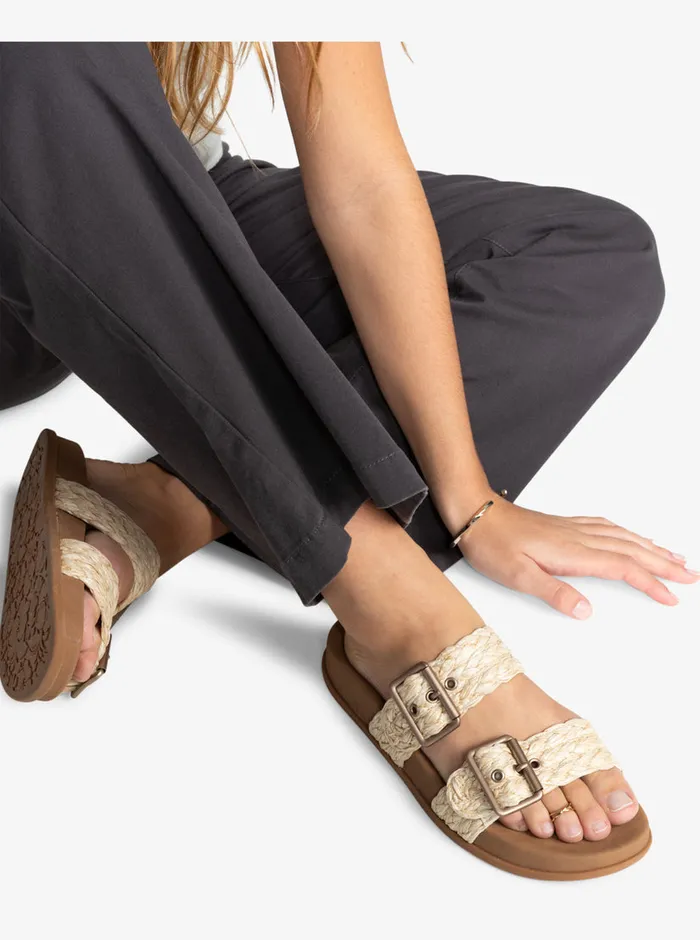 Roxy Sandals Into Summer Slide Sandals Natural 8211 Womens