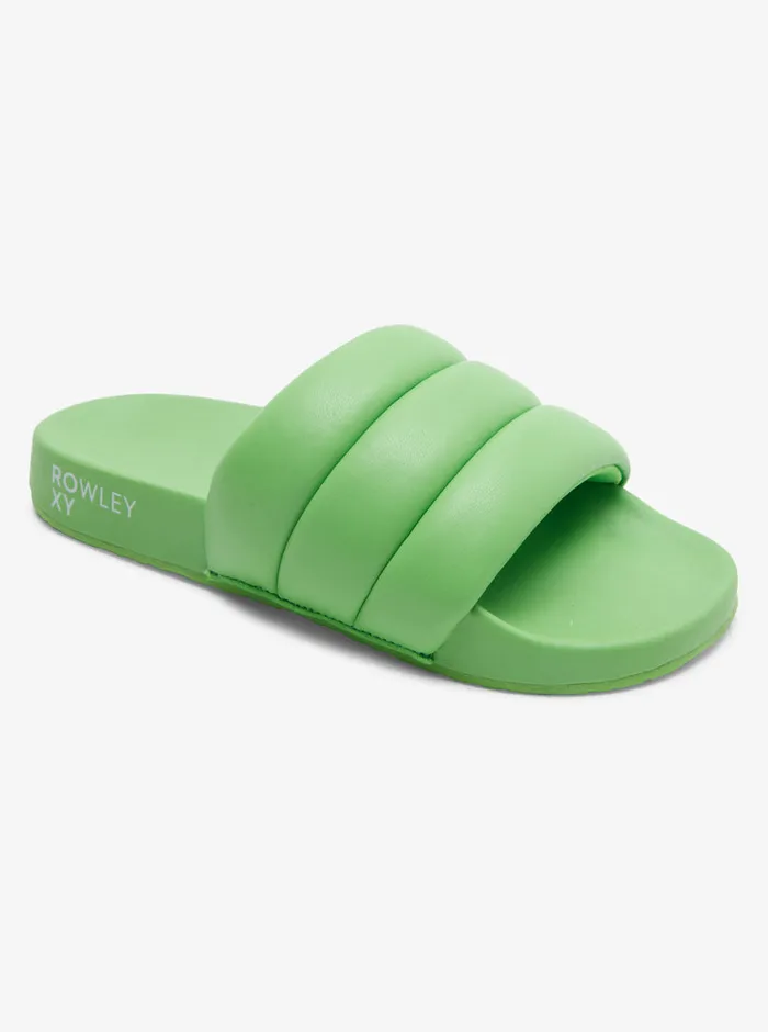 Roxy Sandals ROWLEY X Puff It Slider Sandals Whitelime 8211 Womens