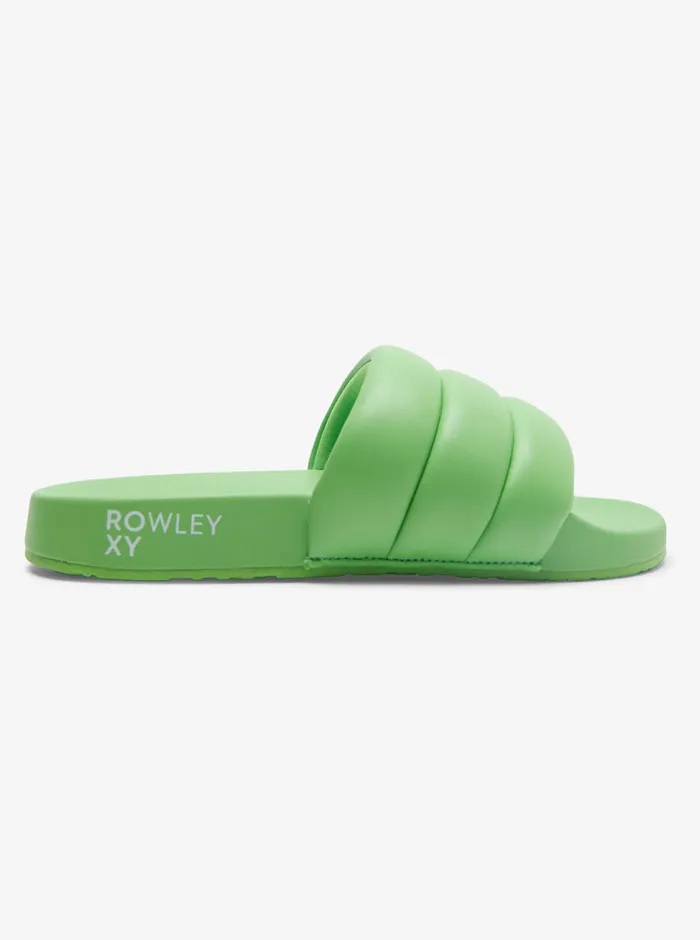 Roxy Sandals ROWLEY X Puff It Slider Sandals Whitelime 8211 Womens