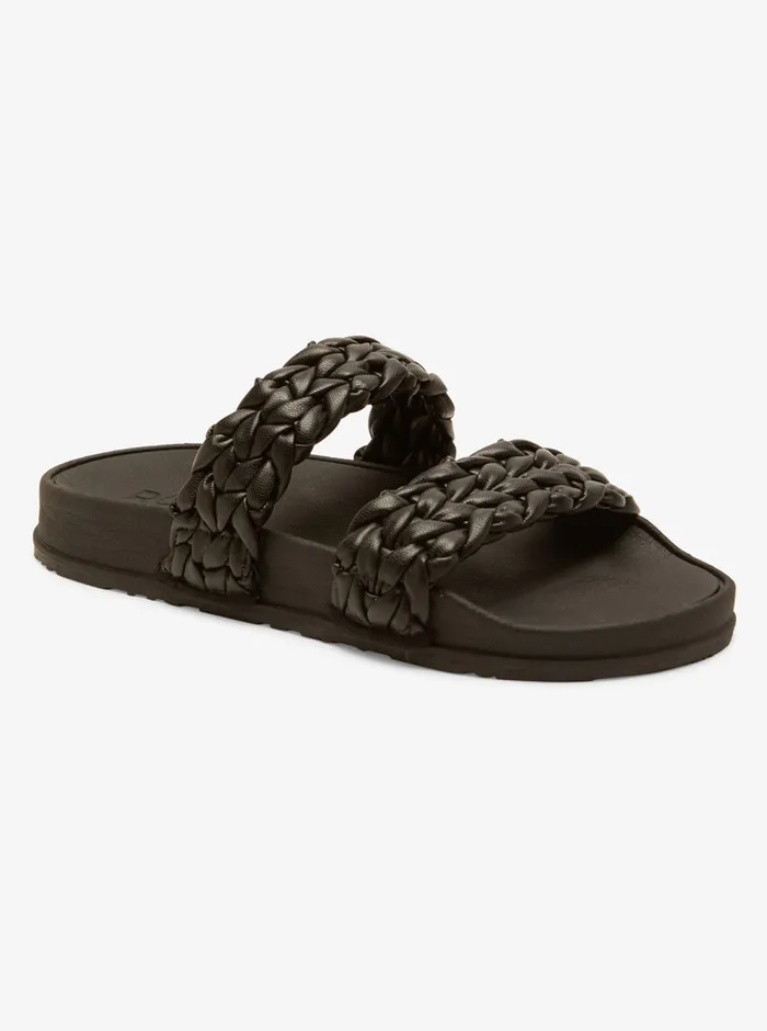 Roxy Sandals Slippy Braided II Slide Sandals Black 8211 Womens