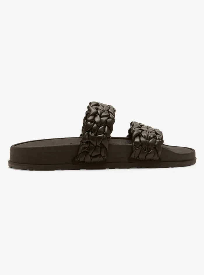 Roxy Sandals Slippy Braided II Slide Sandals Black 8211 Womens