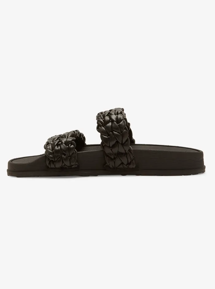 Roxy Sandals Slippy Braided II Slide Sandals Black 8211 Womens