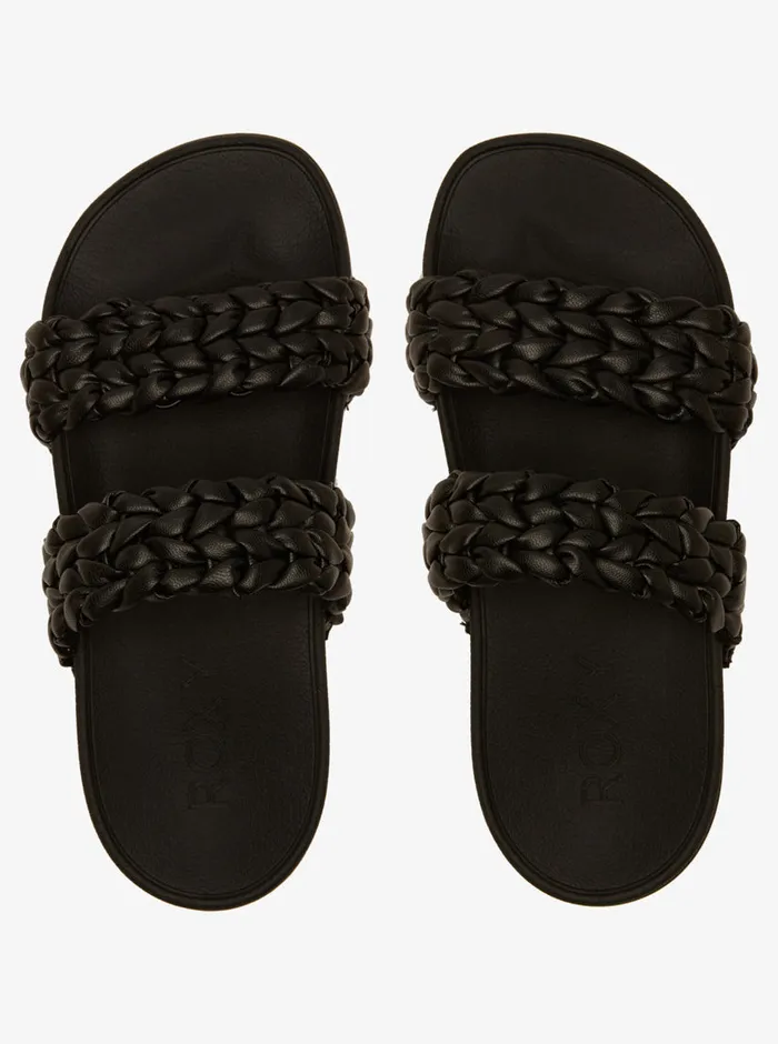 Roxy Sandals Slippy Braided II Slide Sandals Black 8211 Womens