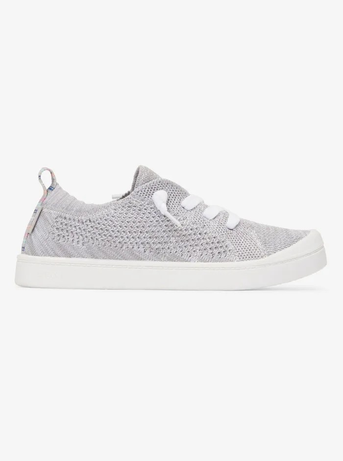 Roxy Shoes and Sandals 416 Bayshore Closed Knit Plus SlipOn Shoes Asphalt Grey 8211 Girls