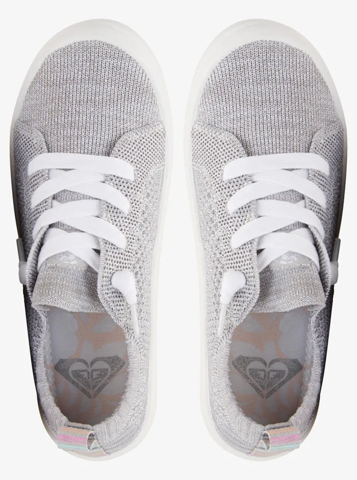 Roxy Shoes and Sandals 416 Bayshore Closed Knit Plus SlipOn Shoes Asphalt Grey 8211 Girls