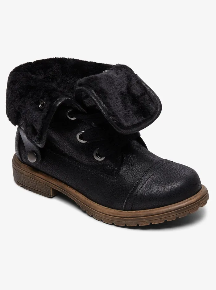Roxy Shoes and Sandals 416 Bruna LaceUp Boots Black 8211 Girls