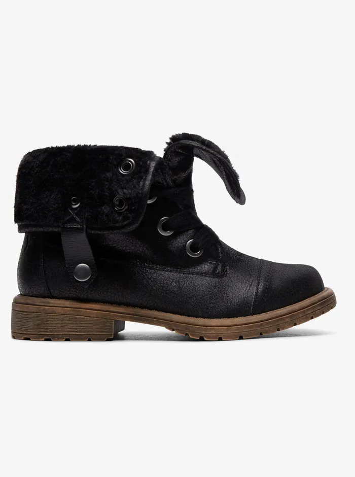 Roxy Shoes and Sandals 416 Bruna LaceUp Boots Black 8211 Girls