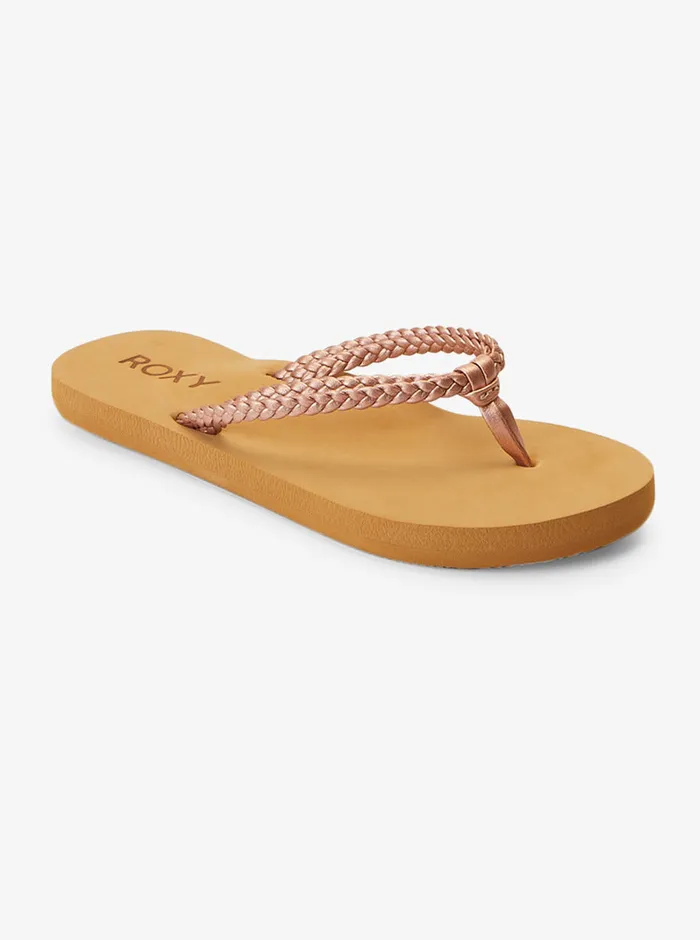 Roxy Shoes and Sandals 416 Costas FlipFlops Rose Gold 8211 Girls