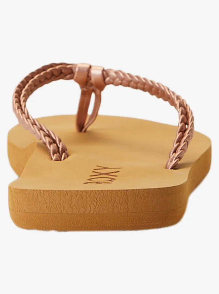 Roxy Shoes and Sandals 416 Costas FlipFlops Rose Gold 8211 Girls
