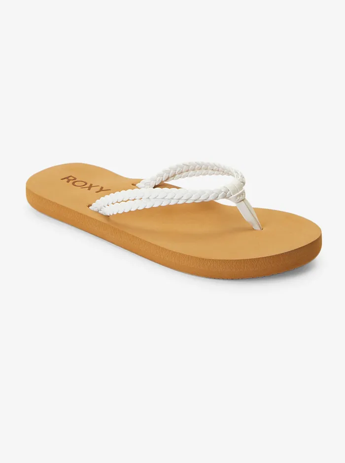 Roxy Shoes and Sandals 416 Costas FlipFlops White 8211 Girls