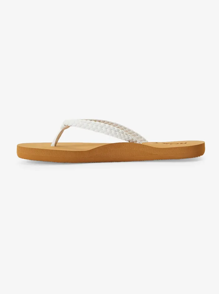 Roxy Shoes and Sandals 416 Costas FlipFlops White 8211 Girls