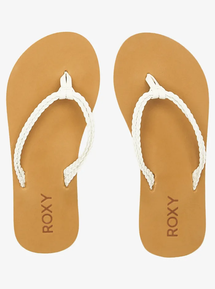 Roxy Shoes and Sandals 416 Costas FlipFlops White 8211 Girls