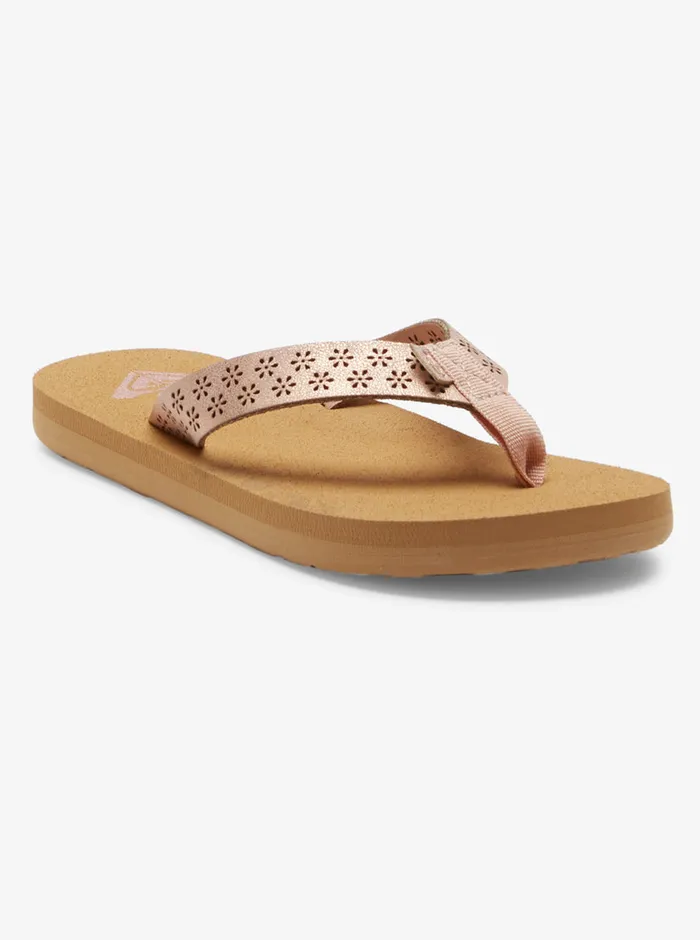 Roxy Shoes and Sandals 416 Porto Motif FlipFlops Barely Pink 8211 Girls