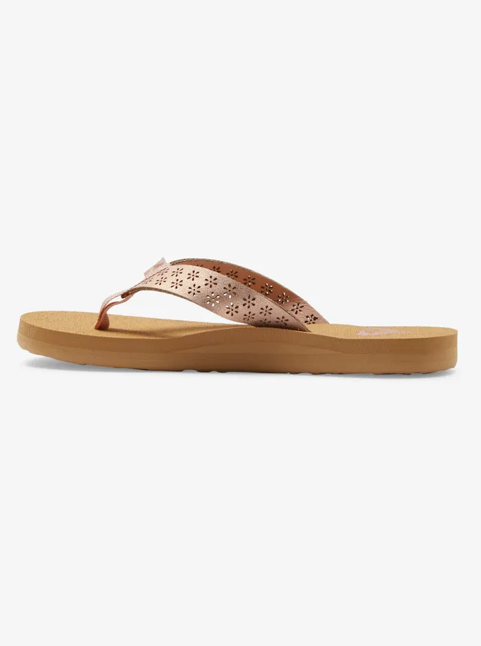 Roxy Shoes and Sandals 416 Porto Motif FlipFlops Barely Pink 8211 Girls