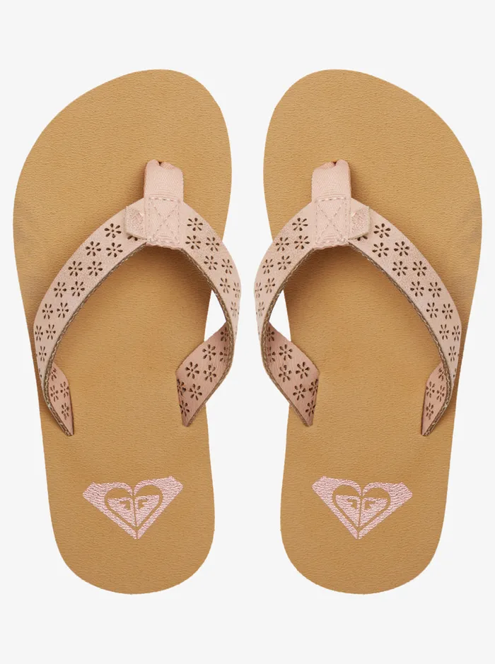 Roxy Shoes and Sandals 416 Porto Motif FlipFlops Barely Pink 8211 Girls