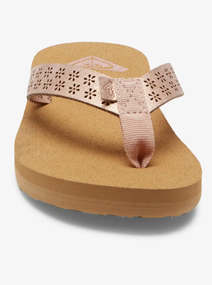 Roxy Shoes and Sandals 416 Porto Motif FlipFlops Barely Pink 8211 Girls