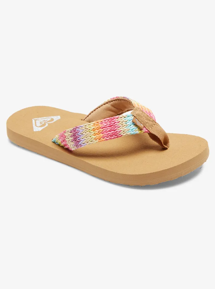 Roxy Shoes and Sandals 416 Porto Raffia FlipFlops Pinkraspberry 8211 Girls