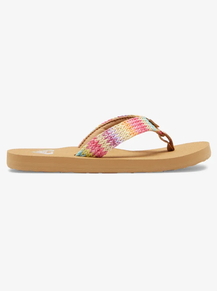 Roxy Shoes and Sandals 416 Porto Raffia FlipFlops Pinkraspberry 8211 Girls
