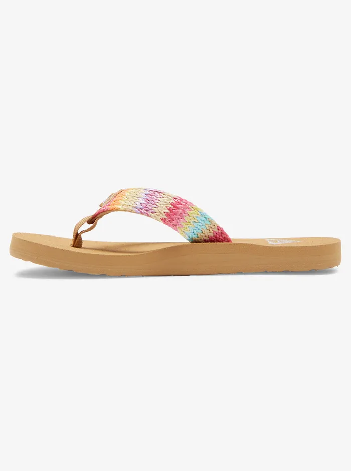 Roxy Shoes and Sandals 416 Porto Raffia FlipFlops Pinkraspberry 8211 Girls