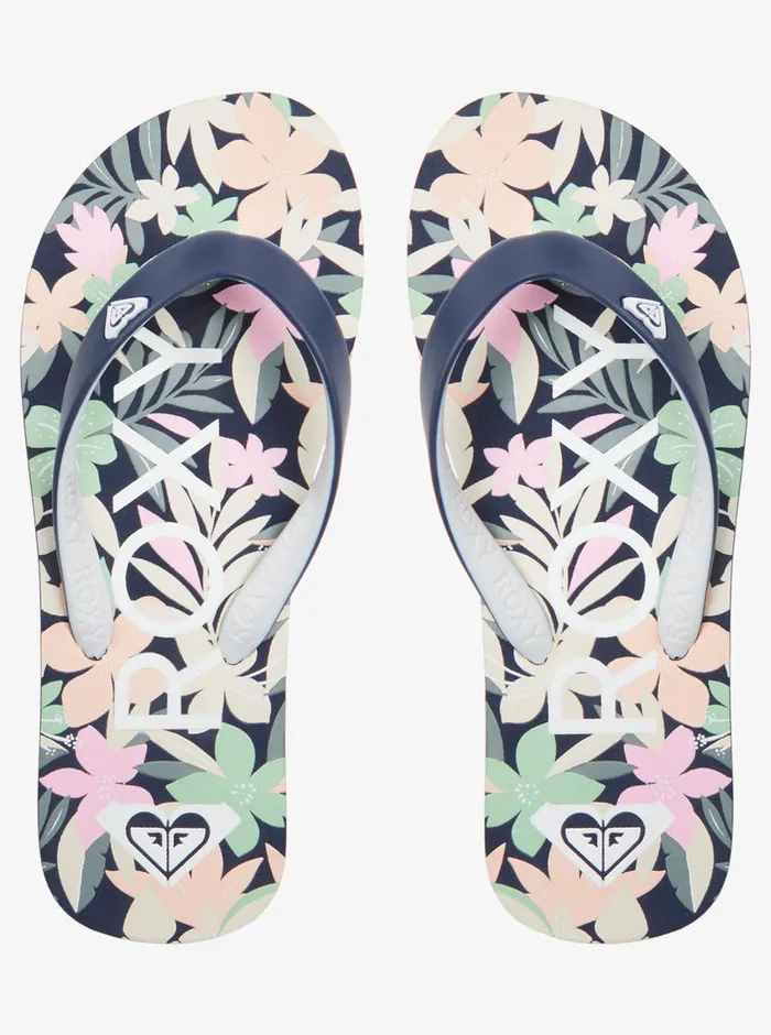 Roxy Shoes and Sandals 416 Tahiti FlipFlops Lt Navypink 8211 Girls