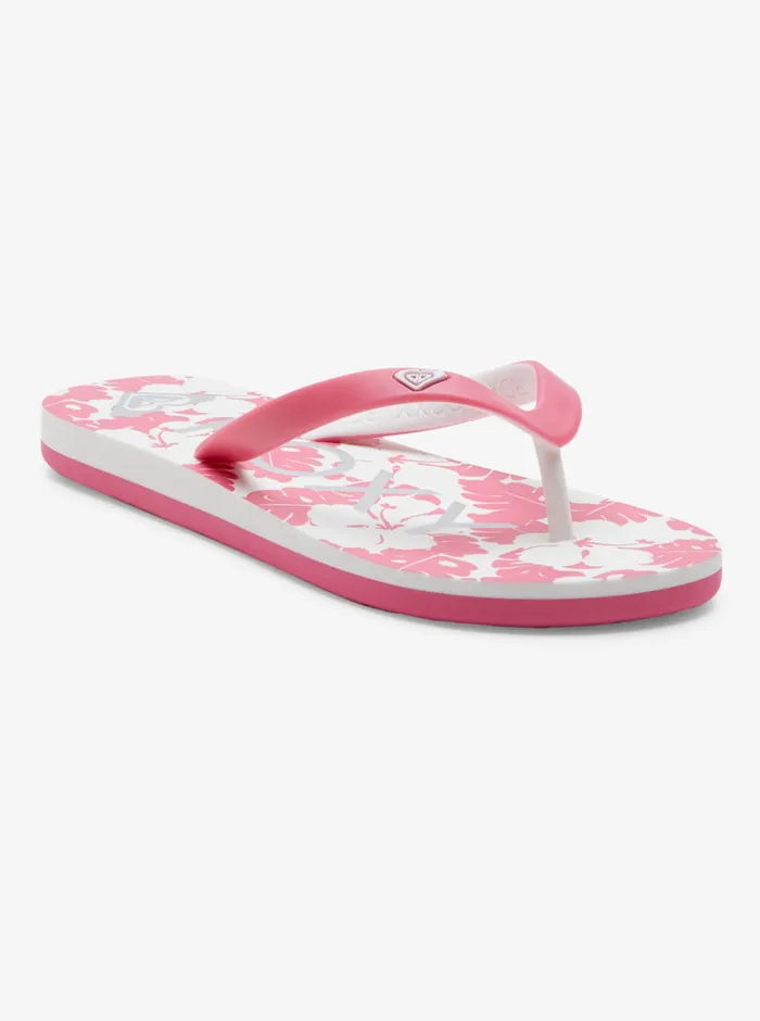 Roxy Shoes and Sandals 416 Tahiti FlipFlops Super Pinkwhite 8211 Girls