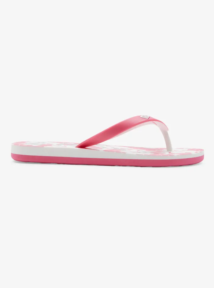 Roxy Shoes and Sandals 416 Tahiti FlipFlops Super Pinkwhite 8211 Girls