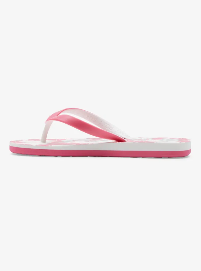 Roxy Shoes and Sandals 416 Tahiti FlipFlops Super Pinkwhite 8211 Girls